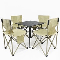 Ensembles de mobilier de jardin table de camping et chaises 6 places avec sac portable chaise de randonnée pique-nique pêche blanc