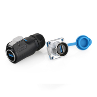 USB Plug USB3.0 impermeable IP68 USB macho hembra LP24 conector