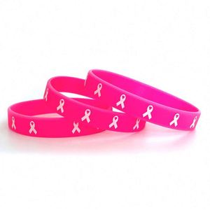 Pulseras de Silicona con la Frase 'Esperanza, Fe, Fuerza, Coraje', Pulseras de Concienciación sobre el Cáncer, Pulseras Deportivas de Silicona con Cinta Rosa - Product Image 6