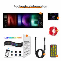 Panneau d'affichage LED programmable par application Bluetooth pour voiture, panneau matriciel à messages défilants en couleur, affichage numérique USB 5V pour magasin de détail