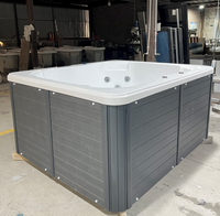 Bain à remous de luxe pour villa, extérieur, 4 places, avec éclairage LED sous-marin, mode fête