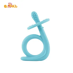 Khám Phá Tay-Miệng Kết Nối Đồ Chơi Bé Teether Đồ Chơi Cho Miệng BPA Latex Miễn Phí An Toàn Silicone Màu Xanh Mềm Mại Đồ Chơi 0 Để 24 Tháng Unisex