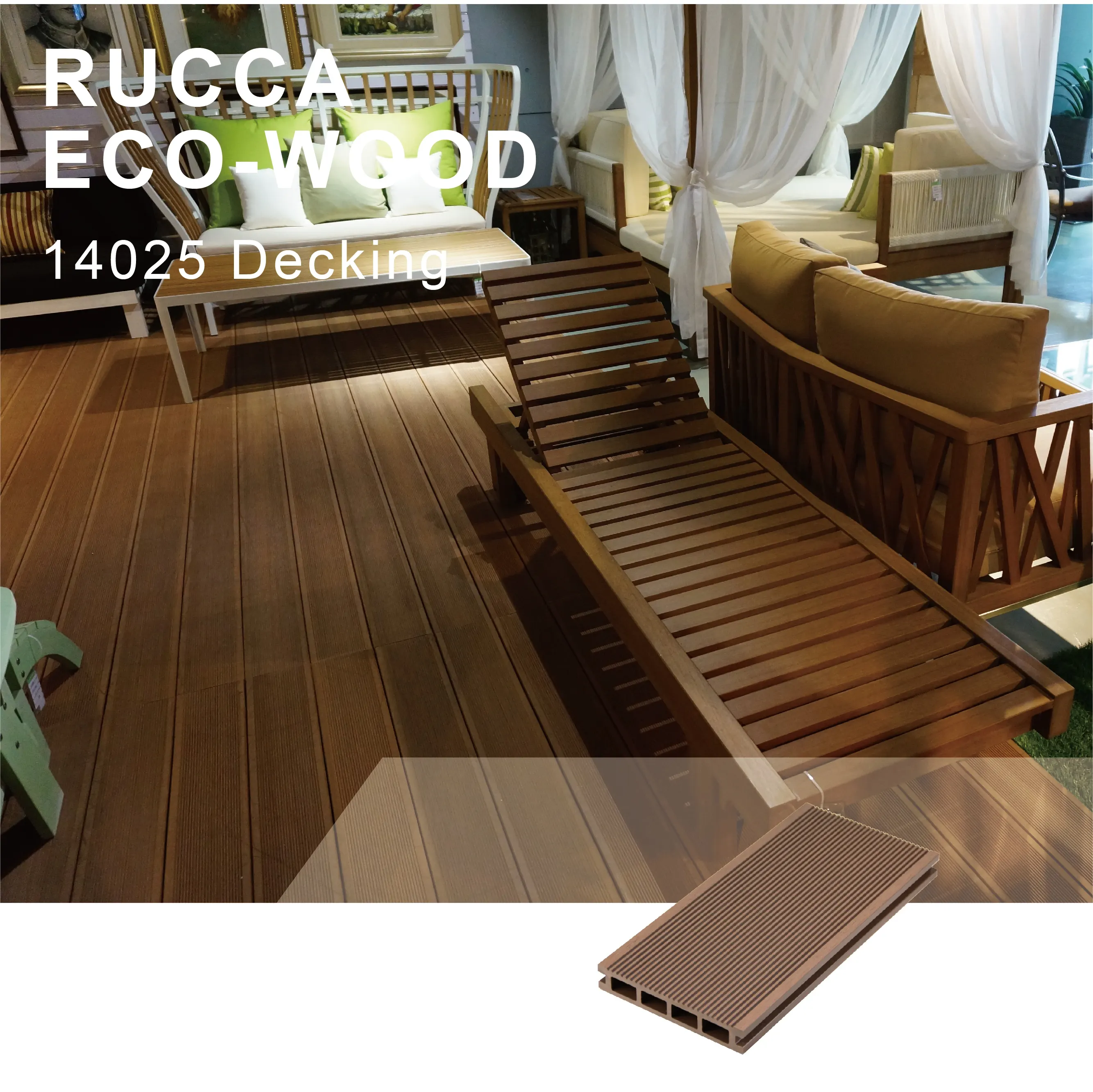 RUCCA WPC PE Wood Composite Decking WPC suppliers 140*25mm teak decking decor outdoor decking