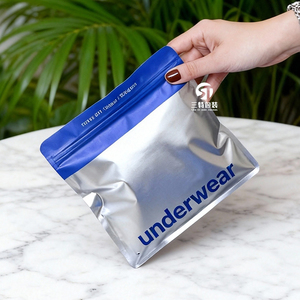 One-on-One Service Matte Finish Recycled Materials Fashion Underwear <b>Packaging</b> <b>Bags</b> with Zipper and Silk Screen Printing - Product Image 3