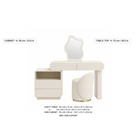 Ensemble de coiffeuse avec miroir LED, 3 modes d'éclairage, blanc crème, table de maquillage avec tiroirs à fermeture douce, MDF E1, décoration de chambre à coucher