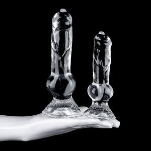 Vente en gros de gode en TPE transparent de qualité supérieure en forme de chien, gode en silicone souple, plusieurs tailles, masseur pour femmes adultes - Product Image 5