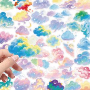 56 pegatinas transparentes de PET con forma de nube de colores para decoración de equipaje y diarios - Product Image 1