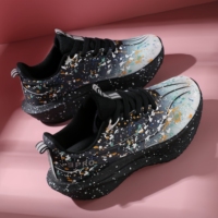 Chaussures de course légères et respirantes pour couple, avec plaque carbone et amorti, motif encre dégradée premium