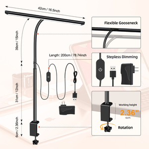 办公家居用发光二极管台灯，带无级调光可调柔性鹅颈10w发光二极管台灯的养眼台灯 - Product Image 6
