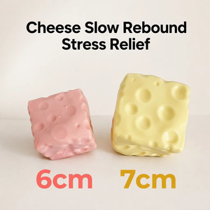 Oferta Especial: Cubos de Queso Gigantes Antiestrés de 6cm y 7cm, Juguetes Blandos de Rebote Lento, Juguetes para Apretar al Vapor - Product Image 1