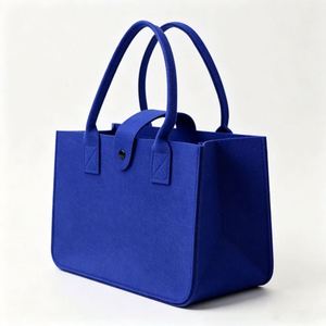 Sac fourre-tout personnalisé en feutre de laine écologique imprimé sérigraphié avec fermeture à boucle pour le shopping, les voyages et la vente en gros - Product Image 1