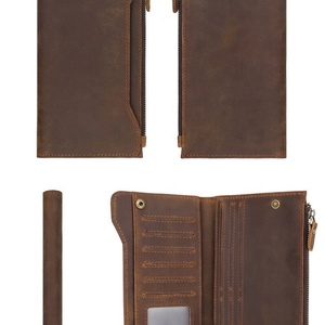 กระเป๋าสตางค์หนังวัวแท้แบบมินิมอลทรงยาวสไตล์วินเทจ ป้องกันการโจรกรรมด้วย RFID  หนังเครซี่ฮอร์ส สำหรับผู้ชาย - Product Image 2
