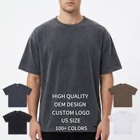 T-shirt décontracté pour homme à col rond, coupe ample, design OEM personnalisé, effet vieilli, manches courtes, détails troués, bords bruts, style streetwear