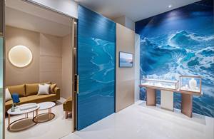 <span class=keywords><strong>Comptoir</strong></span> <span class=keywords><strong>de</strong></span> caisse en forme <span class=keywords><strong>de</strong></span> L pour épicerie, design moderne Funroad, en bois - Product Image 4