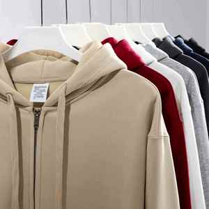 H5399 High Quality Low OEM MOQ 4XL Heavyweight 650 GSM Cotton <b>Blends</b> Zip up Hoodies Unisex Fleece Hoodies - Product Image 1