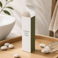 Boîte pliante personnalisée blanche haute et fine avec extrémités pliées, impression CMJN, filigrane, couvercle, emballage pour sérum et nettoyant pour la peau