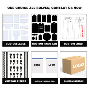 Jeans Rectos Personalizados Hangyue para Hombre, Lavado a la Piedra, Efecto Desgastado con Agua, 100% Algodón Tejido, Botones y Cremalleras, Todas las Temporadas, Logotipo Personalizable - Product Image 4