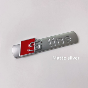 Autocollant 3D en aluminium chromé S Line, emblèmes latéraux de voiture, badges sans perçage pour <span class=keywords><strong>Audi</strong></span> A3 A4 A5 A6 A7 A8 Q3 Q5 Q7 - Product Image 1
