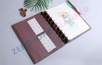 Personnalisé A4 A5 A6 A7 Premium Tableau de Bord Disque Pu Cuir Galet Saffiano Planificateur Notebook Budget Classeur Portefeuille Ensembles