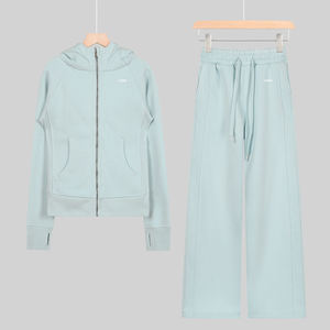 春秋の女性用ワークアウトトラックスーツ、スリムジャケットトップ、フレアパンツ、<span class=keywords><strong>2</strong></span>ピースセット、スリムナイロンツーピースジョガーセット、ルルス女性用セット - Product Image 3