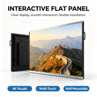 Tableau blanc interactif intelligent à écran plat tactile infrarouge anti-reflet en verre trempé de 55 pouces avec caméra de suivi IA 48MP
