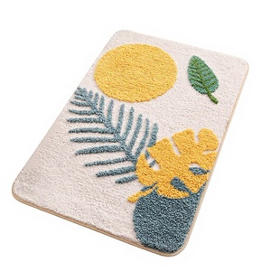 <span class=keywords><strong>Tapis</strong></span> de salon floqué simple, <span class=keywords><strong>tapis</strong></span> de salle de bain antidérapant, <span class=keywords><strong>tapis</strong></span> de toilette absorbant l'<span class=keywords><strong>eau</strong></span>, lavable en machine, motif feuilles et fleurs - Product Image 1