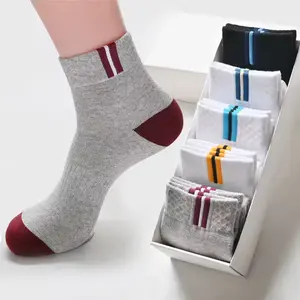 Vente en gros de chaussettes décontractées élégantes habillées en coton pour hommes emballés individuellement fabricant de chaussettes personnalisées à la cheville