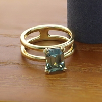 Paston disesuaikan es keluar 925 perak asli hijau zamrud 3ct Moissanite cincin pernikahan pertunangan Vvs perhiasan berlian