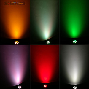 Shehds <span class=keywords><strong>Lyre</strong></span> <span class=keywords><strong>Wash</strong></span> 7x18W RGBWA UV 6in1 LED Par Dj Light Mini Tête Mobile - Product Image 3