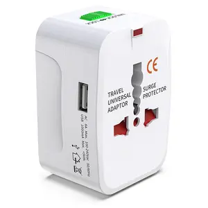 Port Worldwide Wall Charger Travel Adapter, International Power Adapter, Universal Plug Adaptor with 2 USB