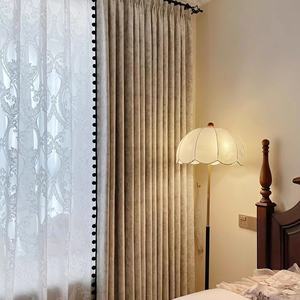 Cortinas Opacas Retro Francesas Inspiradas en <span class=keywords><strong>Downton</strong></span> Abbey, Terciopelo Negro Vintage, Jacquard de Chenilla con Diseño de Reno para Hogar Moderno - Product Image 2