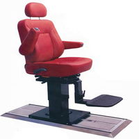 Chaise marine orbitale hydraulique réglable CX Helmsman en cuir avec cadre en aluminium certifié ABS rouge/noir pour bateau, marine, navire