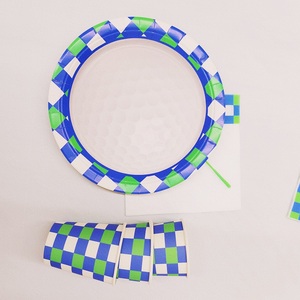 DAMAI DAMAI <b>Disposable</b> Plates Sets Party Kids Birthday Golf Theme Party Supplies Paper Plates Cups Napkins Party <b>Tableware</b> - Product Image 6