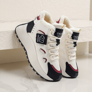 Chaussures de course décontractées à plateforme pour <span class=keywords><strong>femme</strong></span>, style mode, à lacets, hiver, bout unique, confortables, chaudes, en peluche, pour l'extérieur - Product Image 1