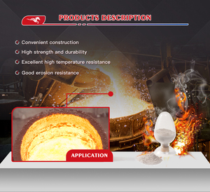 Hormigón <span class=keywords><strong>Refractario</strong></span> de Alta Alúmina, Resistente al Calor hasta 1800°C, para Reparación de Revestimientos de Hornos de Acero, en Polvo, Bolsa de 25 kg - Product Image 4