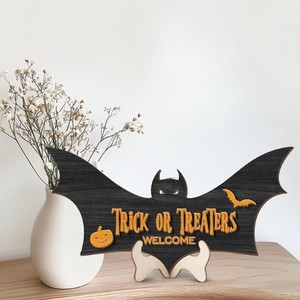 UIONEN Adornos Clásicos Personalizados de Madera para Halloween, Decoraciones para el Hogar, Letreros Decorativos de Escritorio - Product Image 3