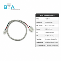 Câble de raccordement OEM personnalisé UL2464 20AWG, pas de 4,2 mm, 5 broches vers 4 broches, pour alimentation industrielle