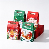 Emballage de Noël pour pâtisseries : Sac en papier à poignée, Boîte d'emballage, Petite boîte à bonbons à poignée