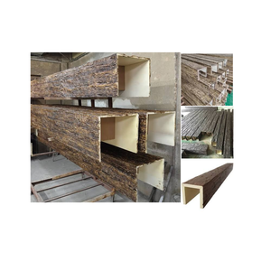 Poutres en polyuréthane imitation bois, <span class=keywords><strong>mousse</strong></span> PU creuse en forme de U pour la décoration de plafond de ferme, poutres en faux bois 8x8 - Product Image 1