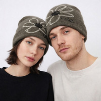 Nouveau bonnet en tricot jacquard réversible unisexe style vintage américain automne/hiver, streetwear, pour temps froid, avec nœuds camouflage personnalisables