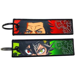 Cheap <b>Custom</b> Fashion Sublimation Printed Keytag Woven Logo Flight Fabric Jet Tag Car Anime Keychain - Product Image 2