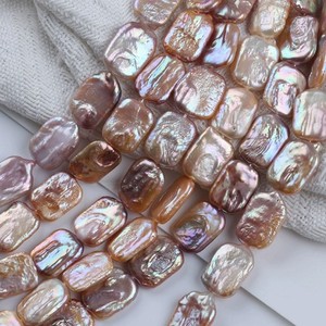 Wholesale DIY Semi-Finished <b>Loose</b> <b>Pearls</b> Rectangle 14-17mm Natural Shape Baroque Style with Strong Light for <b>Pearl</b> Crafting - Product Image 3