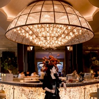 Lustre de hall d'hôtel personnalisé, lampe créative en forme d'hémisphère pour bar de réception, salle de banquet, décoration artistique haut de gamme, Chine