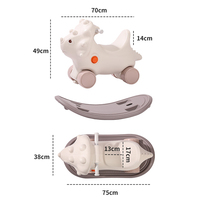 Jouet 2-en-1 pour bébé : Cheval à bascule en plastique et poussette pour enfant, chaise à bascule et jouet à chevaucher pour bébé