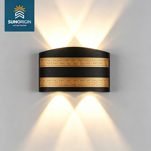 Lámpara de Pared LED Negra y Dorada de Estilo Europeo Minimalista, Iluminación Moderna para el Hogar, para Uso en Interiores, para Jardín Exterior, Alimentación por Corriente Alterna - Product Image 2