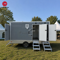 Cogsun USA Standard Portable Toilet Shower Trailer Outdoor Luxury Toilet Trailer 4 Station Restroom Trailer