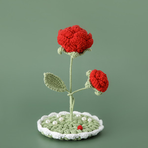 Support <span class=keywords><strong>de</strong></span> téléphone portable en laine tissée à <span class=keywords><strong>la</strong></span> main en forme <span class=keywords><strong>de</strong></span> feuille, écologique, crocheté, série Forêt Magique, avec motif d'escargot rose - Product Image 4