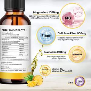 OEM Alta Qualidade Magnésio Líquido Gotas Vegan Magnésio Gotas com Bromelina Vitaminas Para Calma Reduzir o Estresse - Product Image 2