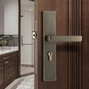 Chinese Manufacturer Black Knob Interior Wooden Locks Sets Bedroom Glass Lock Handle Door Handles Luxury - Product Image 5