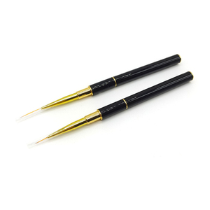 Pinceau à double extrémité pour nail art, manche noir, pour dessin au gel acrylique et différentes tailles de motifs pour ongles - Product Image 1